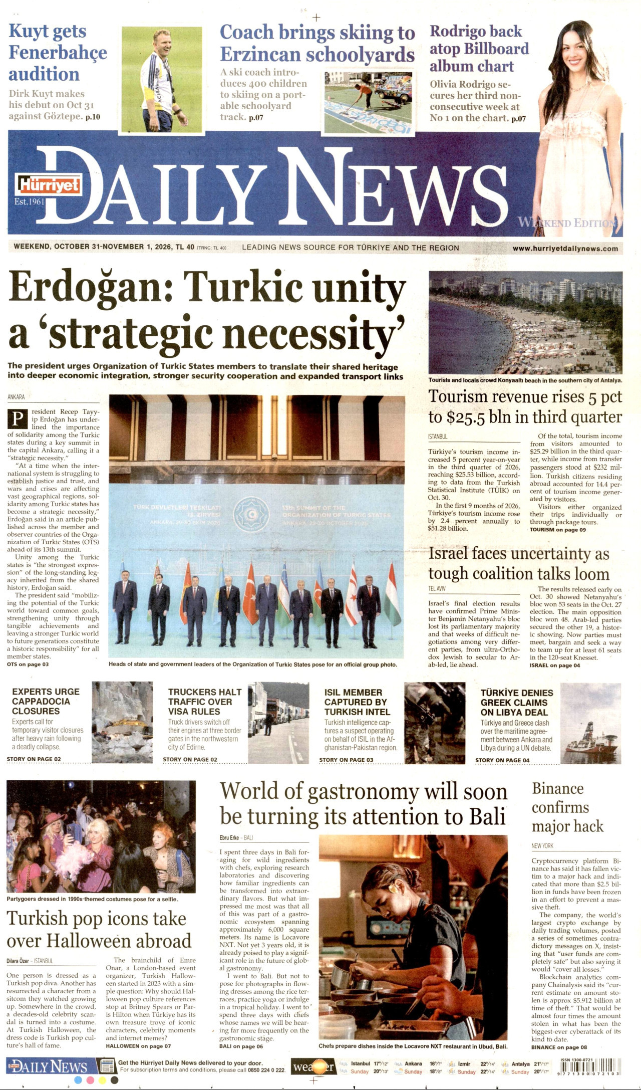 Hürriyet Daily News Gazetesi gazetesi manşeti