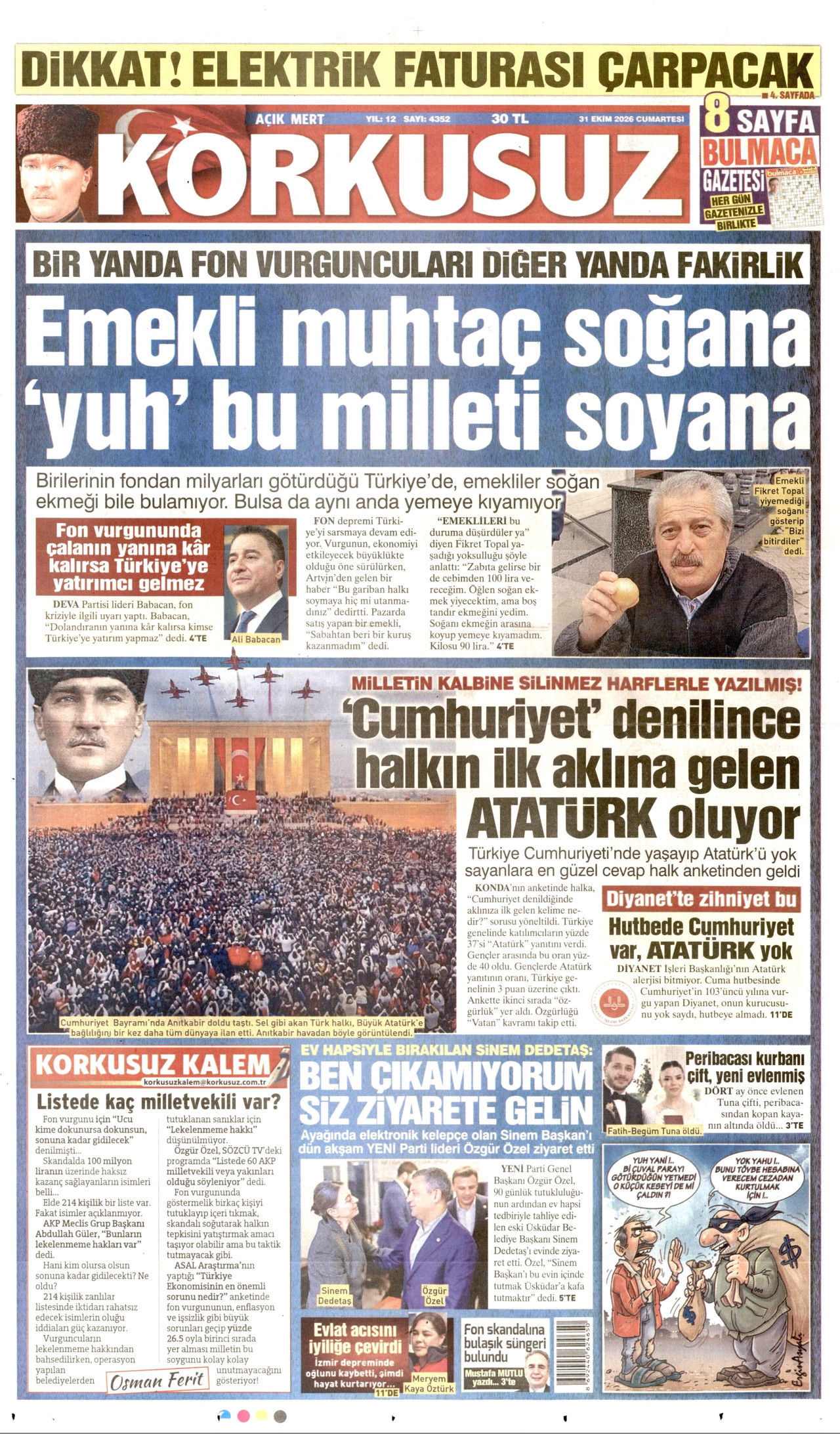 Korkusuz Gazetesi gazetesi manşeti