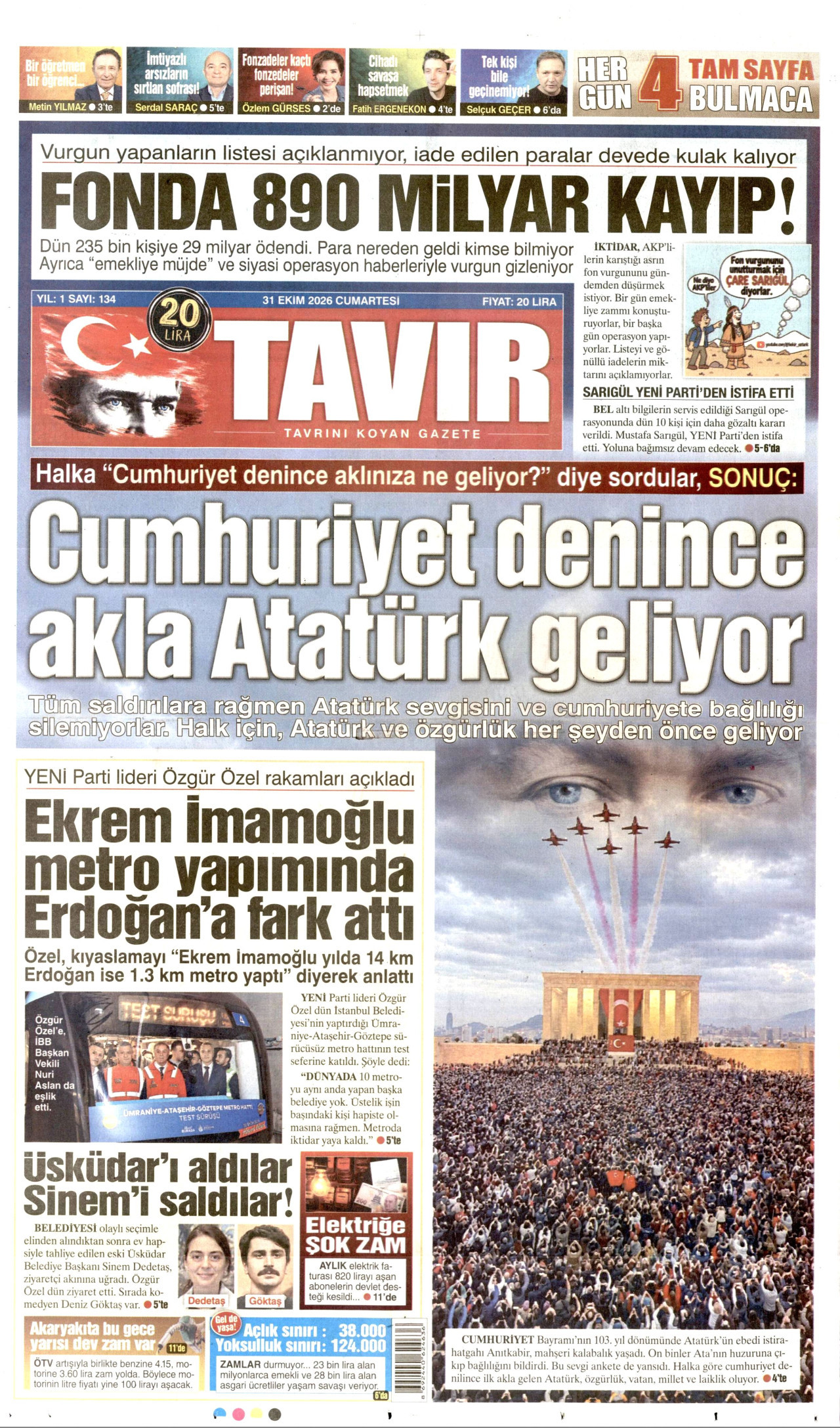 Tavır Gazetesi Gazetesi gazetesi manşeti